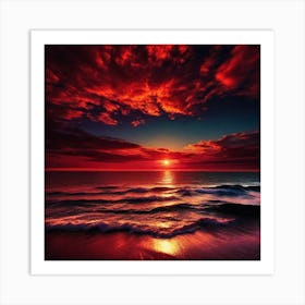 Sunset Over The Ocean 130 Art Print