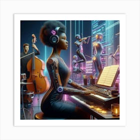 Futuristic Music Composition Art Print