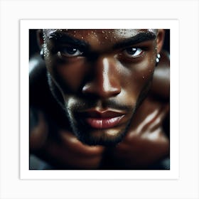 Close Up Of A Muscular Man Art Print