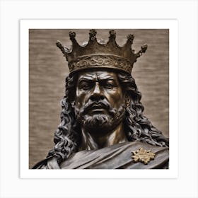 731459 Bronze Statue Of A King, With Regal Attire, A Crow Xl 1024 V1 0 Art Print