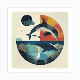 Dolphins In The Ocean 1 Art Print