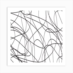 Abstract Black And White Lines 1 Art Print