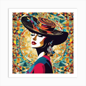 Woman In A Hat 11 Art Print