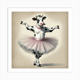 Cow Ballerina 1 Art Print