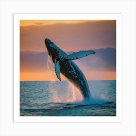 Humpback Whale Breaching 6 Art Print