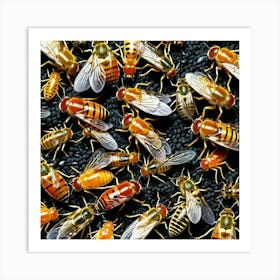 Group Of Flies 2 Art Print