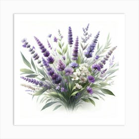 Lavender Bouquet 3 Art Print