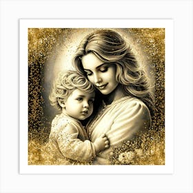 Mother And Child Happy Mother's Day 22 Art Print