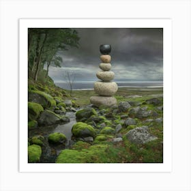 Stone Stacking Art Print