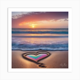 Heart In The Sand 1 Art Print