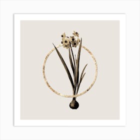 Gold Ring Daffodil Glitter Botanical Illustration n.0161 Art Print