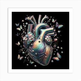 Heart With Butterflies Art Print