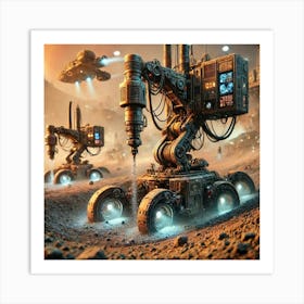 Mining Drones Martian Dominion Art Print