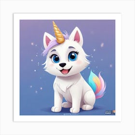 Unicorn husky Art Print