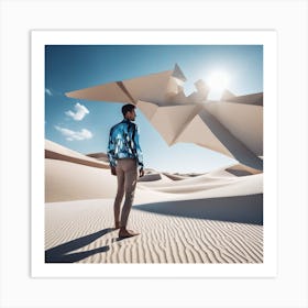 Man In The Desert 120 Art Print