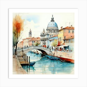 Watercolor Of Venice Art Print