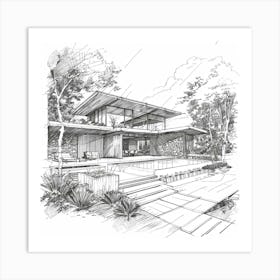 Sketch Of A House Art Print