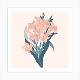 Gladiolus Flowers Square Art Print