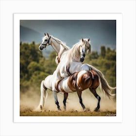 Two Horses Fighting 1 Art Print