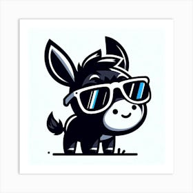 Donkey With Sunglasses Art Print