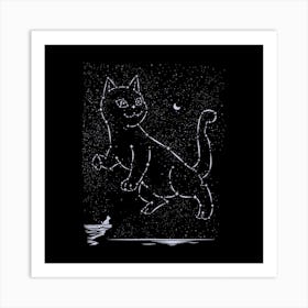 Cat Constellation Square Art Print