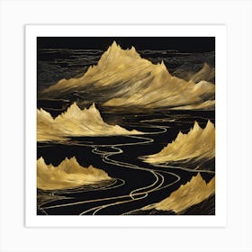 Golden Mountains Art Print