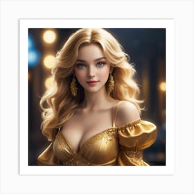 Golden Girl 4 Art Print