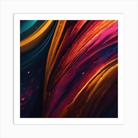 Abstract colorful striped Art Print