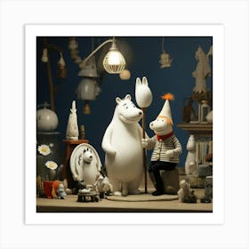 Moomin Figurines art print Art Print