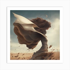 Girl In The Wind Art Print