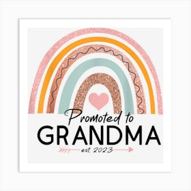 Promoted To Grandma Est 2023 Women Rainbow First Time Art Print