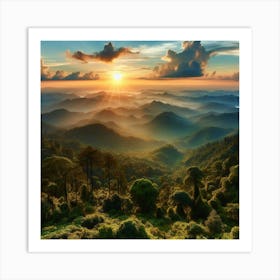 Sunrise In The Mountains 2 Art Print