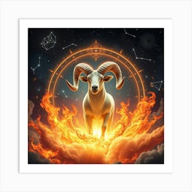 Ram Zodiac Sign 12 Art Print