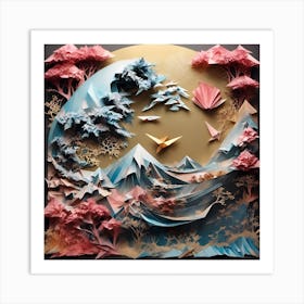 Moon and sun nature  Art Print