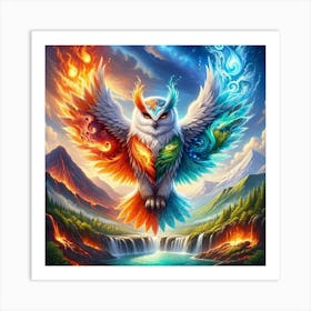 Fire Owl Art Print