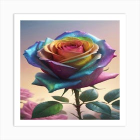 Rainbow Rose 1 Art Print