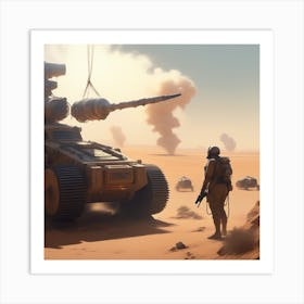 Tank In The Desert 7 Art Print