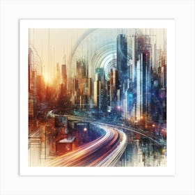 Futuristic Cityscape 6 Art Print