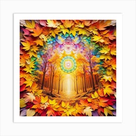 Autumn Leaves In The Forest Art Print