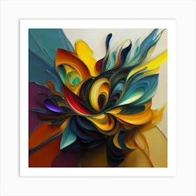 Abstract Painting Eaten By Life Art Print