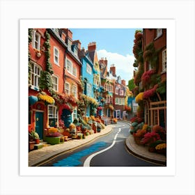 Firefly Bending Uk Street In Whimsical Claymation Style 64637 Art Print