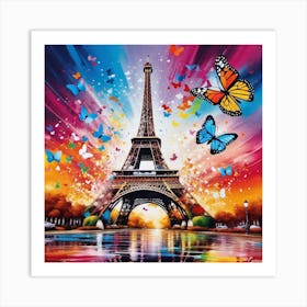 Paris With Butterflies 139 Art Print