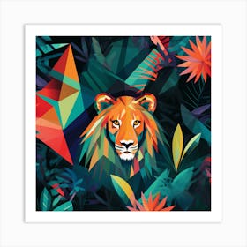 Lion In The Jungle 1 Art Print