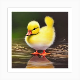 Cute Duckling Painting Art Print