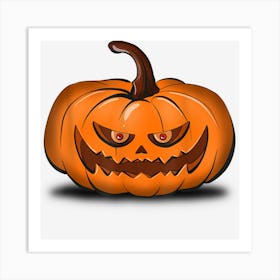 Scary Carved Pumpkin Face Jack O Lantern Halloween Costume Art Print