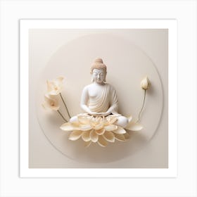 Buddha In Lotus Art Print