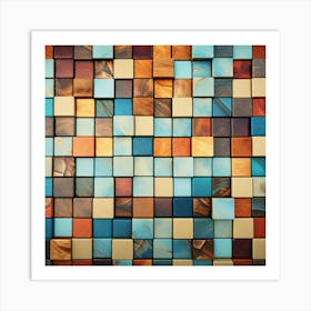 Abstract Tile Wall Background Art Print
