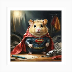 Superman Hamster 5 Art Print