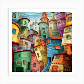 Cartoon City Art Print