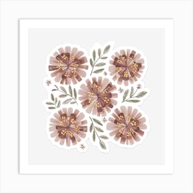 Pink Flowers 12 Art Print